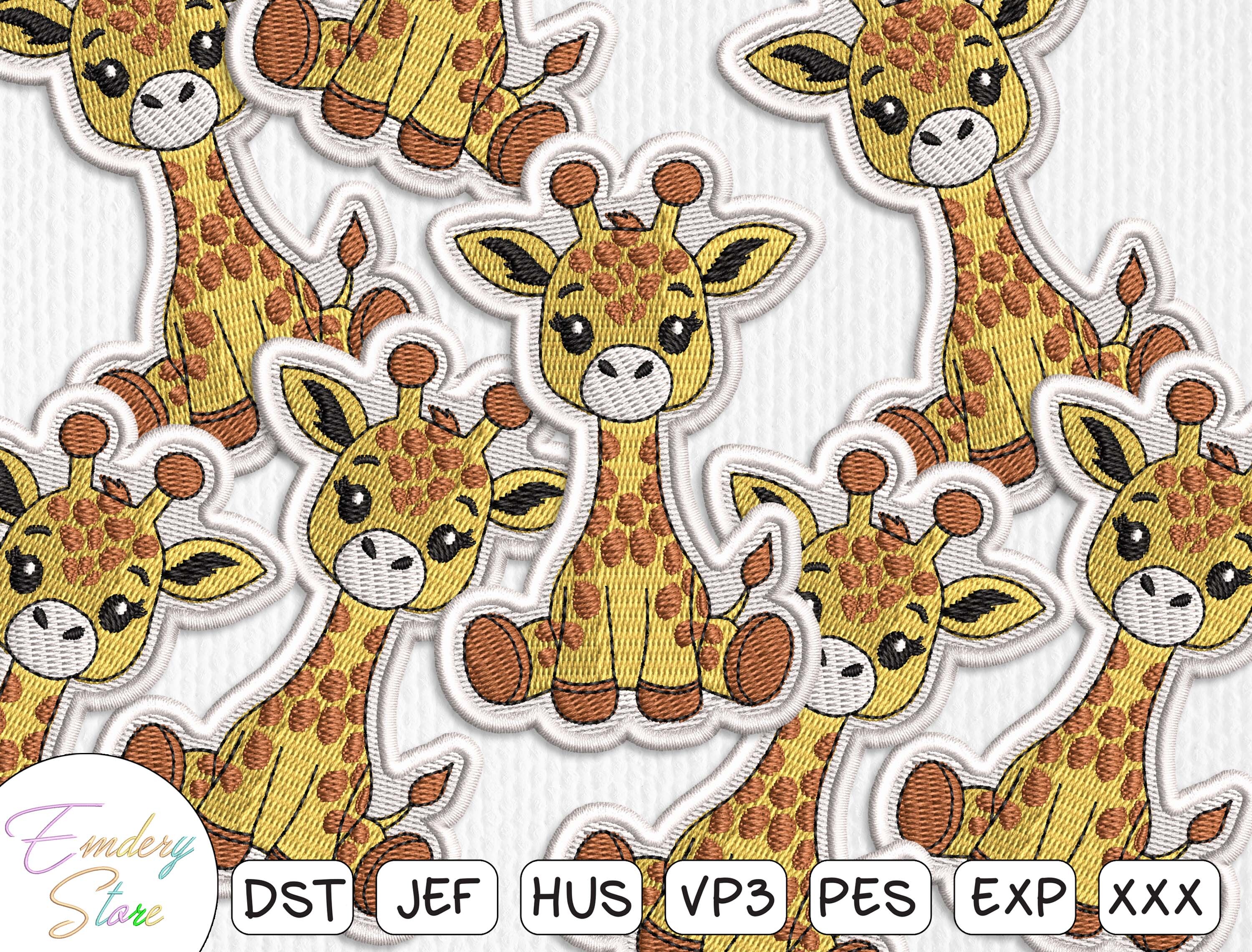 Cute Baby Giraffe Patch Embroidery File