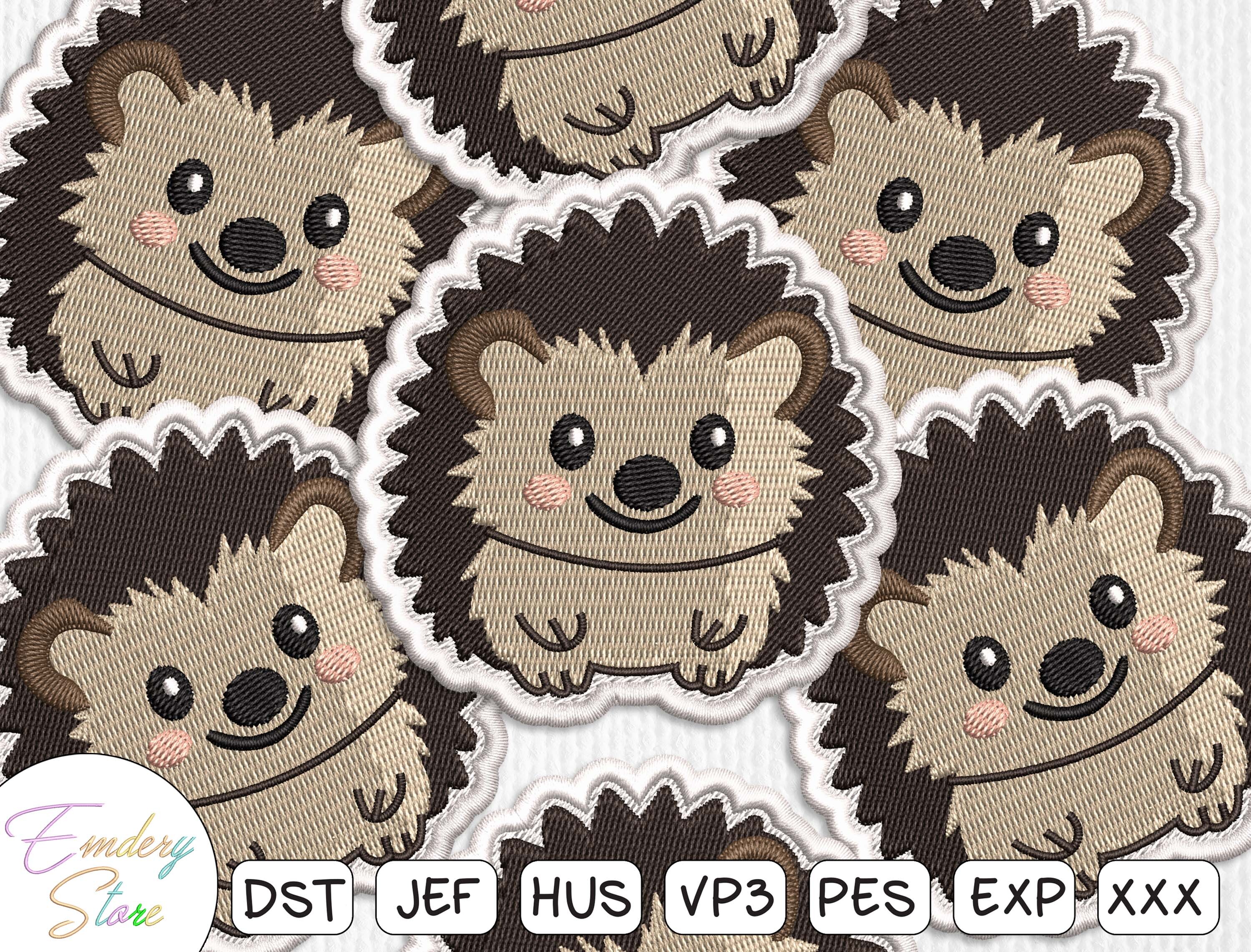 Cute Hedgehog Patch Embroidery Design