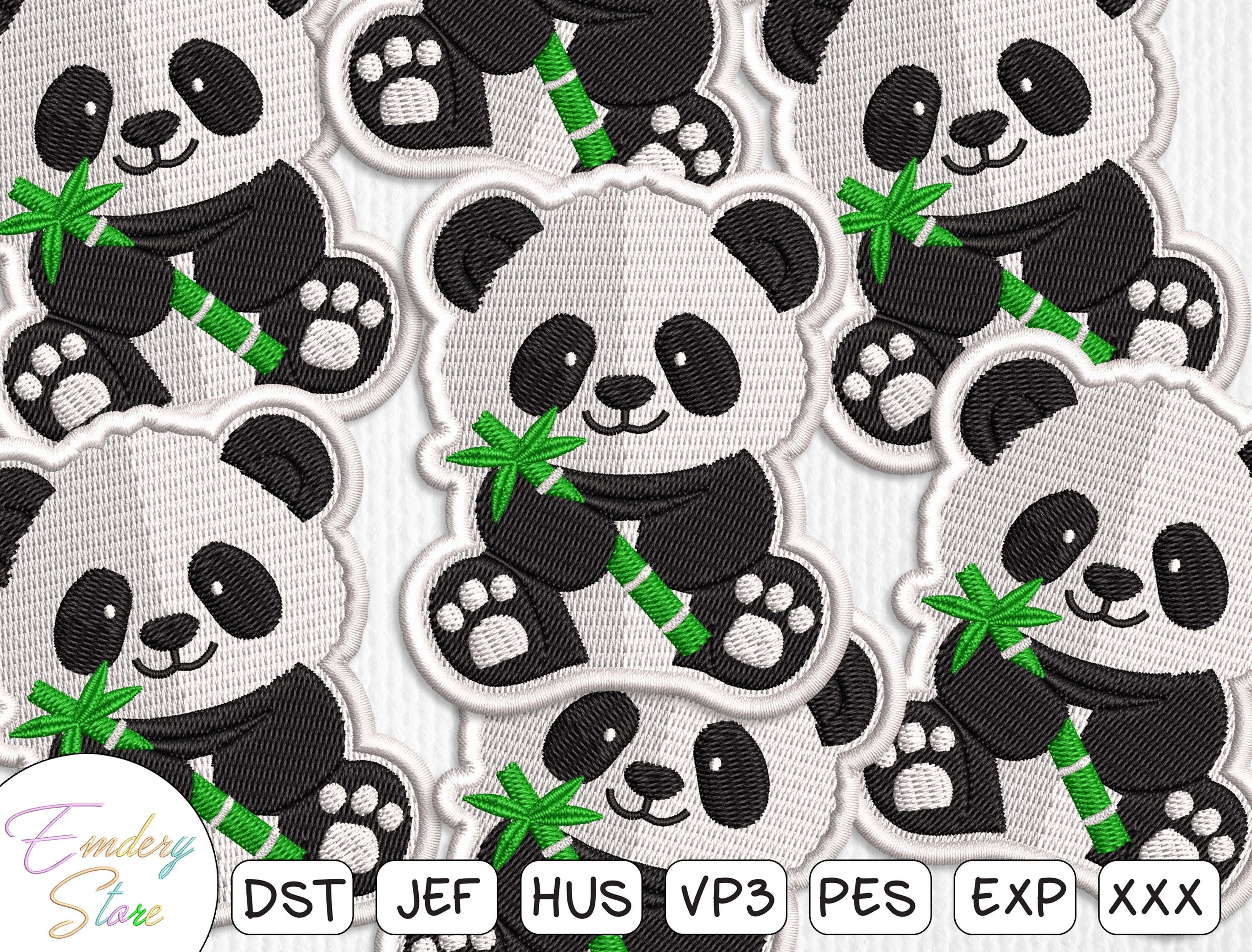 Cute Panda Patch Embroidery Design