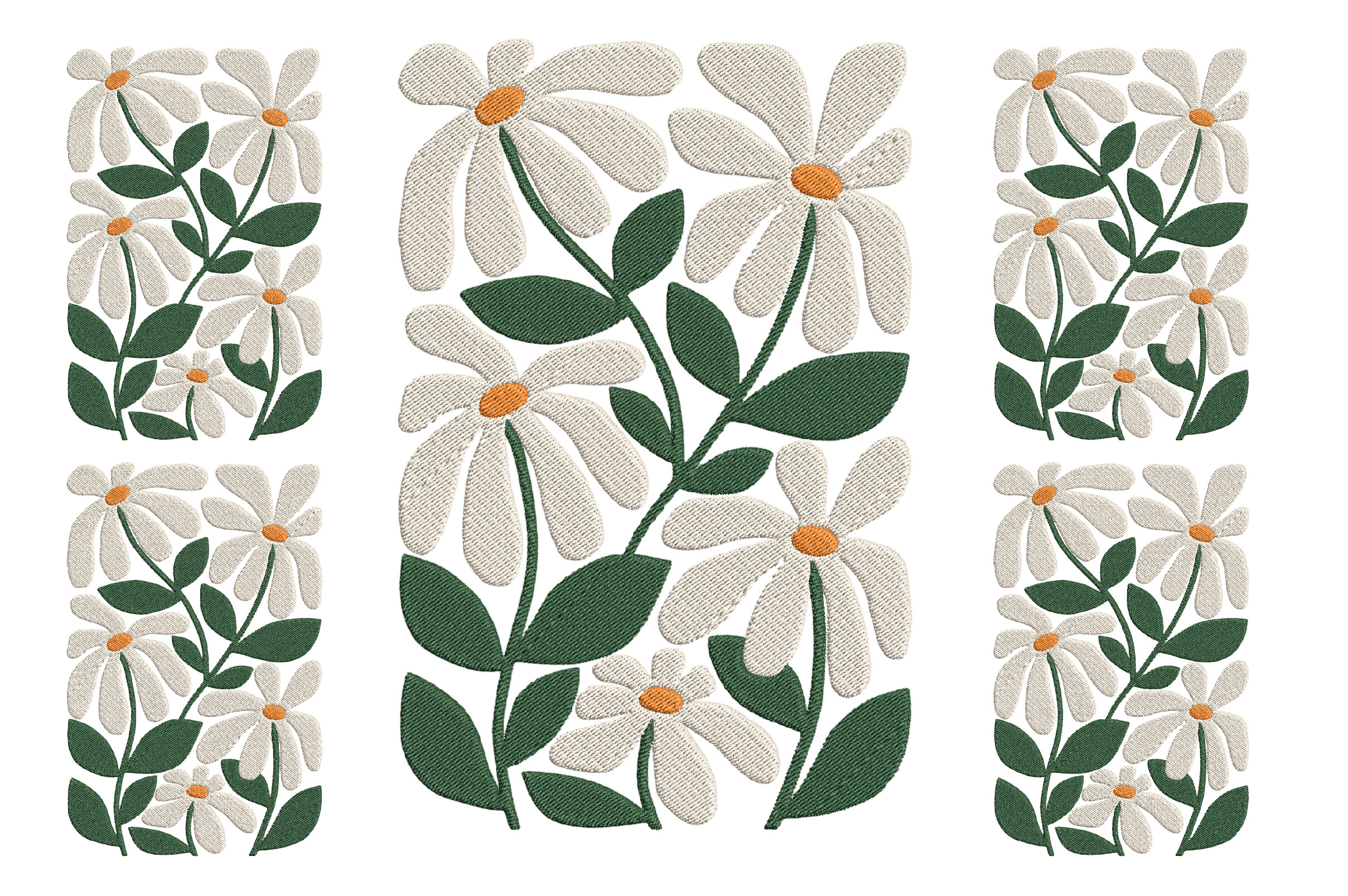Daisy Flowers Embroidery Design