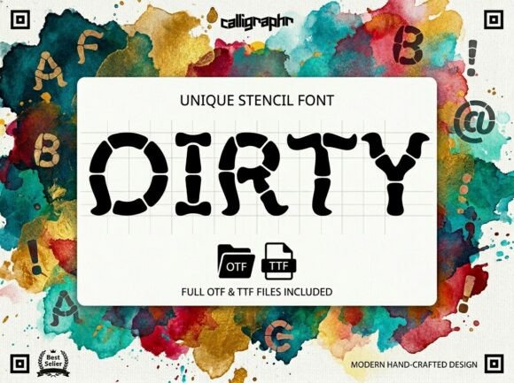 Dirty Font PNG with transparent background - Preview 2