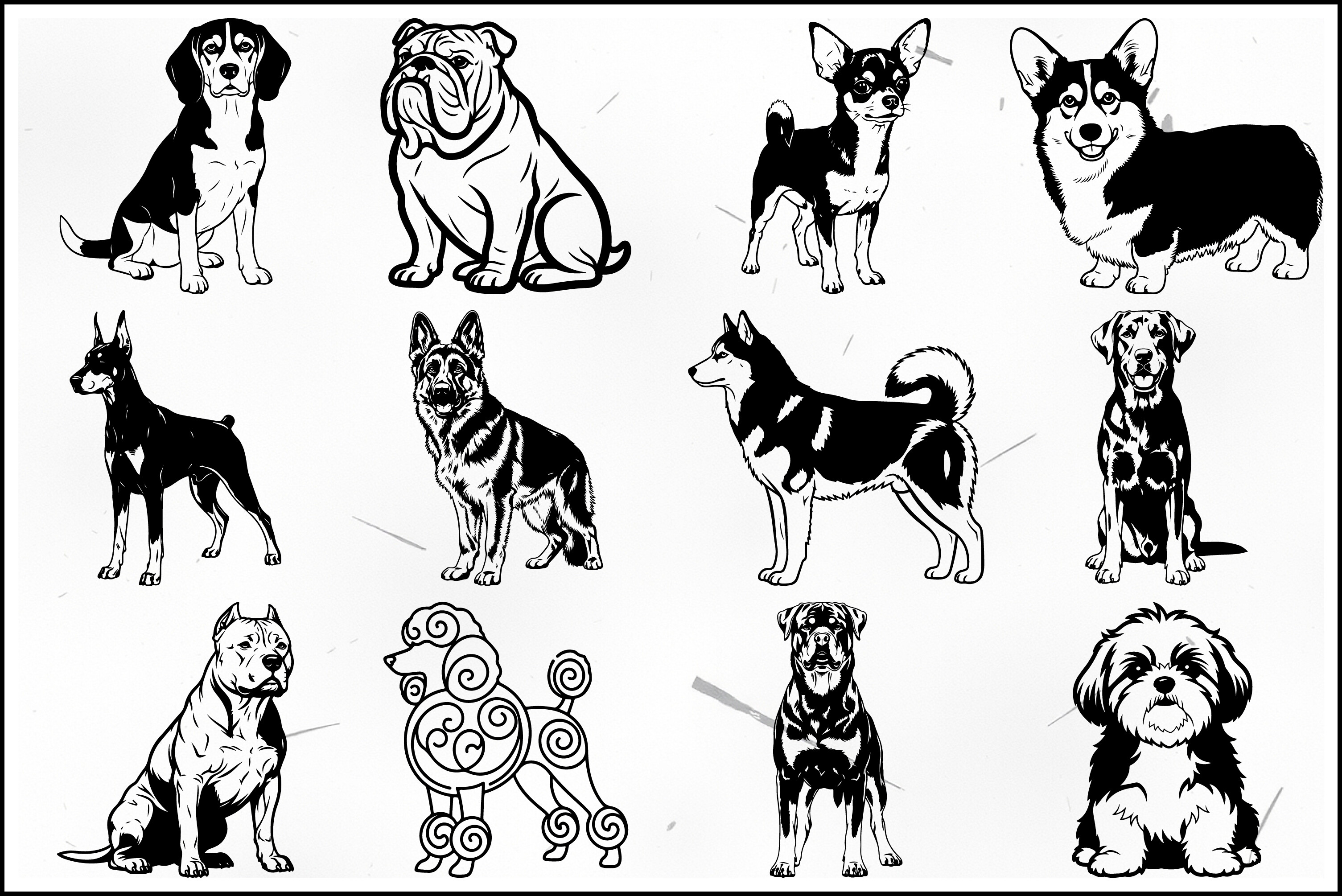 Dog Breeds SVG Bundle Silhouette Graphic by tshirtshops · Creative Fabrica