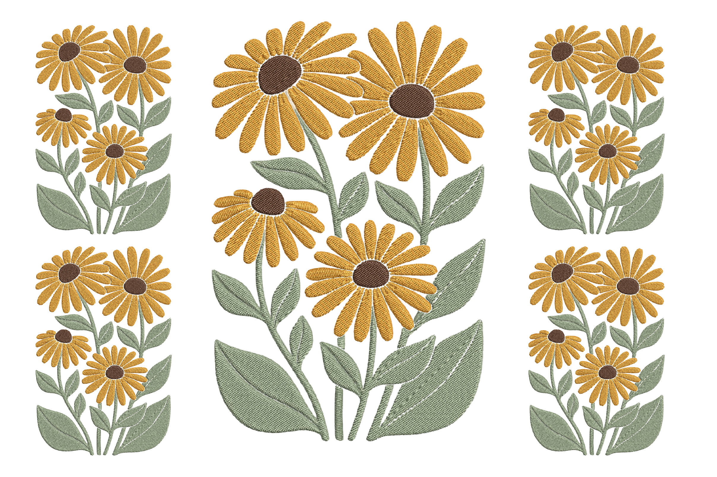 Embroidery Daisy Flowers Design