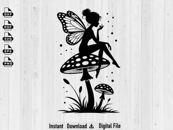 Fairy Silhouette SVG File, Fairy Vector Graphic by Dipa10 · Creative ...