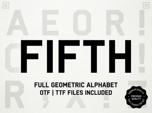 Fifth Font PNG with transparent background - Preview 1