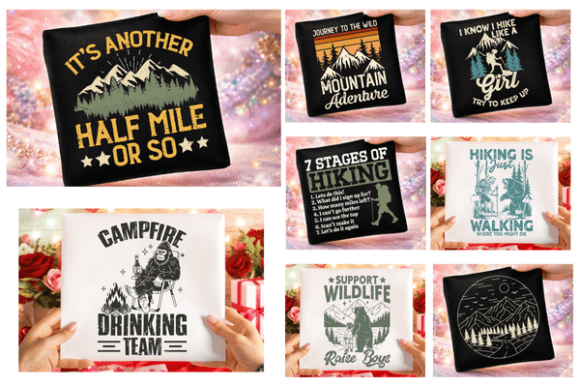 Funny Hiking Camping PNG Sublimation