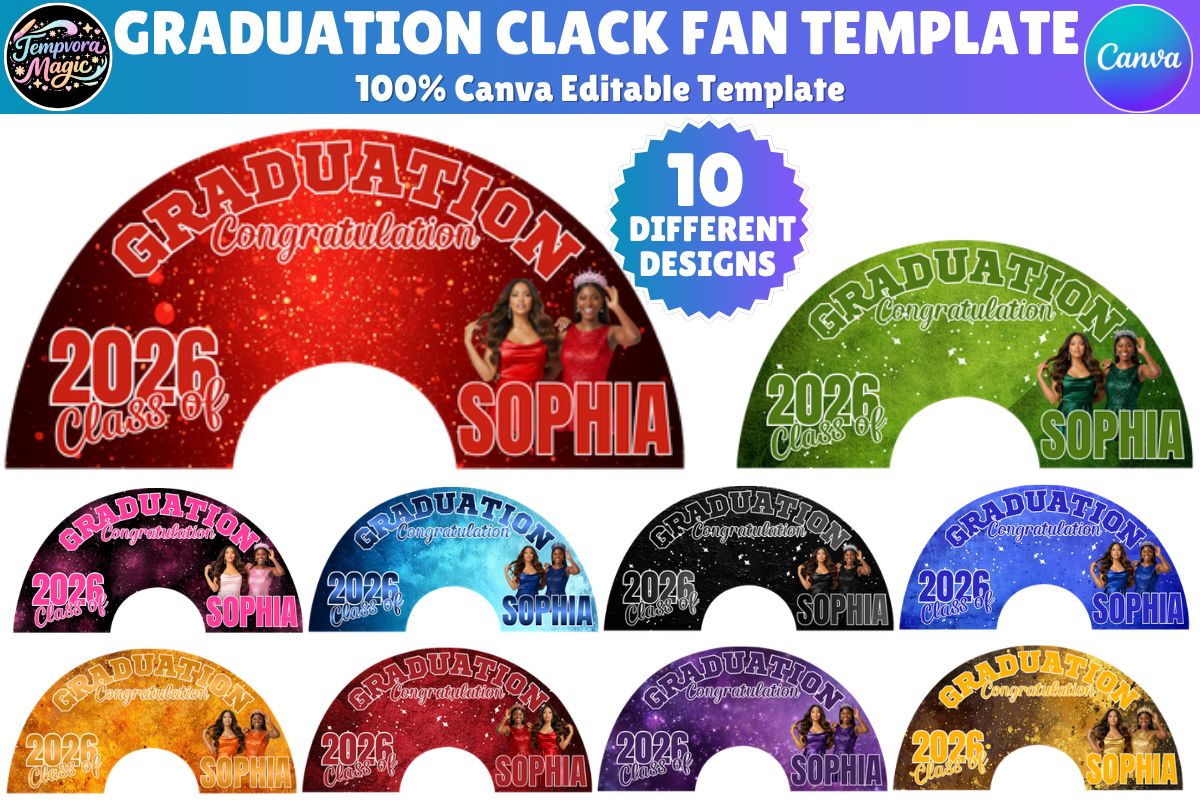 Graduation Clack Fan Canva Template Graphic by Canva Magic · Creative ...