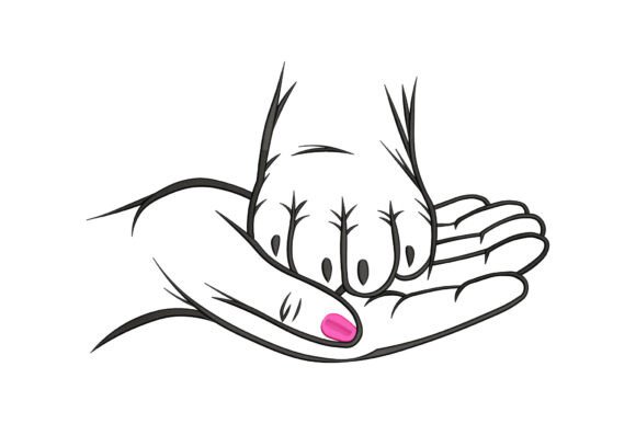 Human Hand Cradling a Small Animal Paw