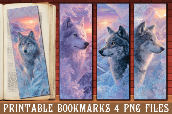 Icy Mountain Peak Winter Wolf Bookmark