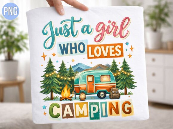 Just a Girl Who Loves Camping Van PNG