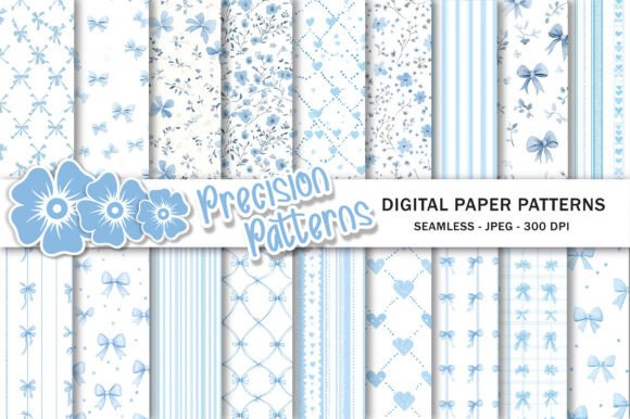 Little Blue Coquette Digital Paper