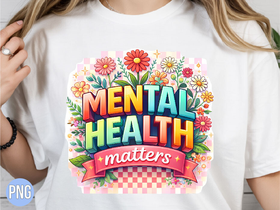 Mental Health Matters Floral Brain PNG Graphic by Trendy Bee · Creative ...