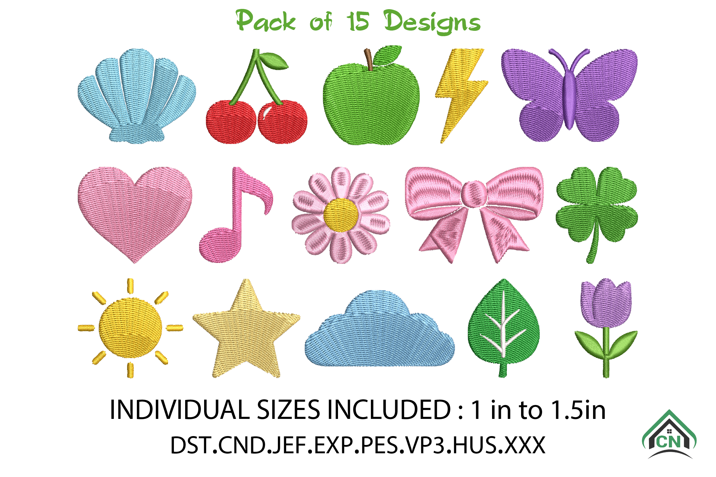 Min Cute Shapes Embroidery Bundle