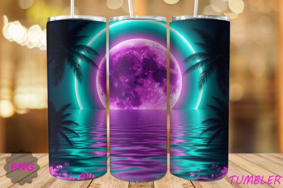 Neon Moon Ocean Tumbler Wrap