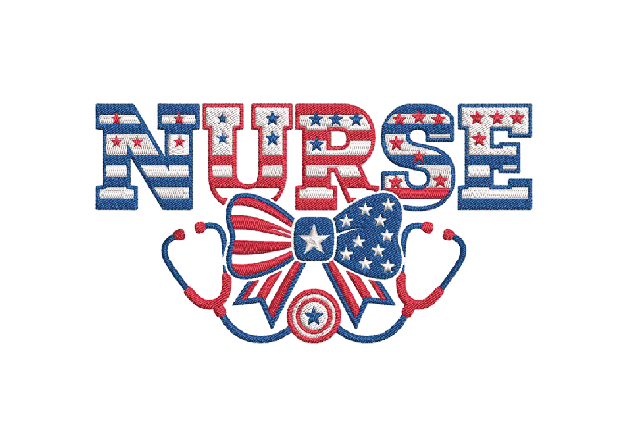 Nurse Patriotic Embroidery Design