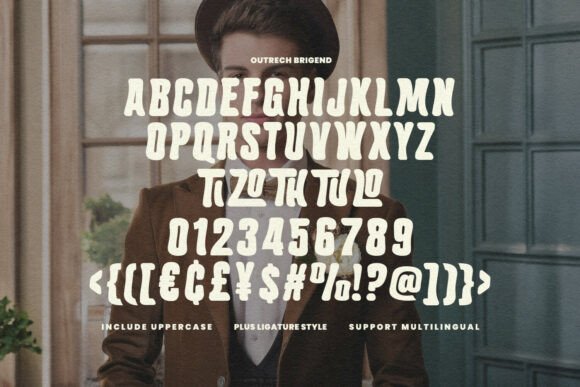 Outrech Brigend Font PNG with transparent background - Preview 4