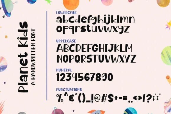 Planet Kids Font PNG with transparent background - Preview 6