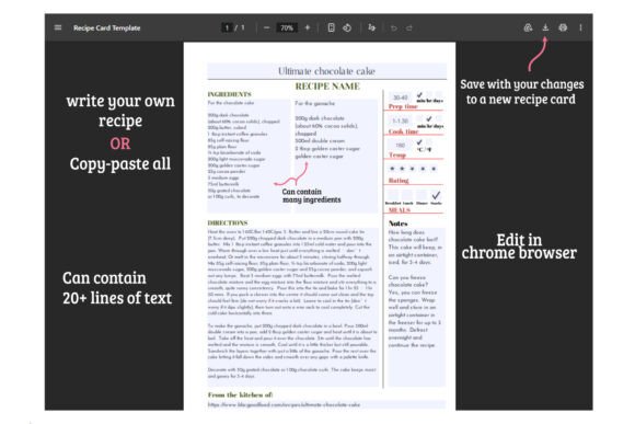 Recipe Card - Digital & Printable PDF