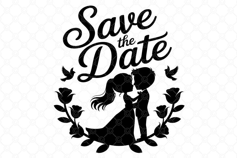 Save the Date SVG, Wedding Couple, 07