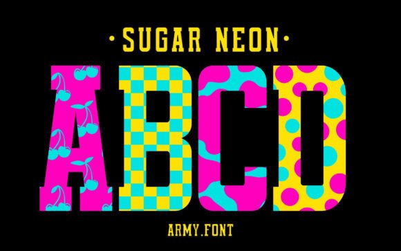 Sugar Neon Color Fonts Font By Army Custom