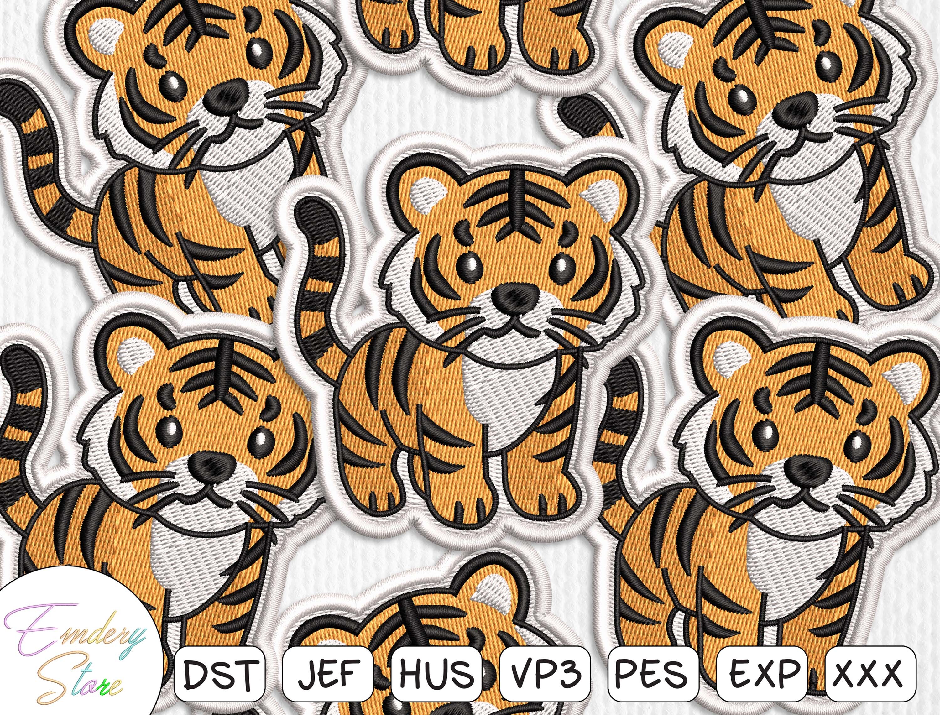 Tiger Patch Embroidery Design