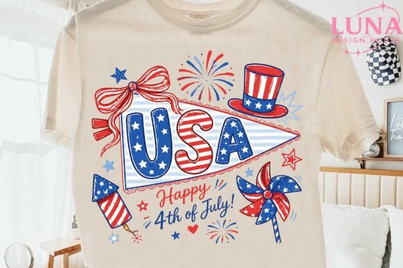 USA 4th of July Pennant PNG Clipart Graphic T-shirt Designs By LunaDesignHouse