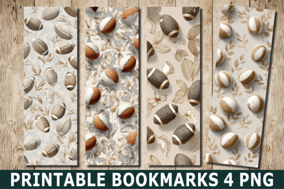 Vintage Floral Football Sports Bookmark