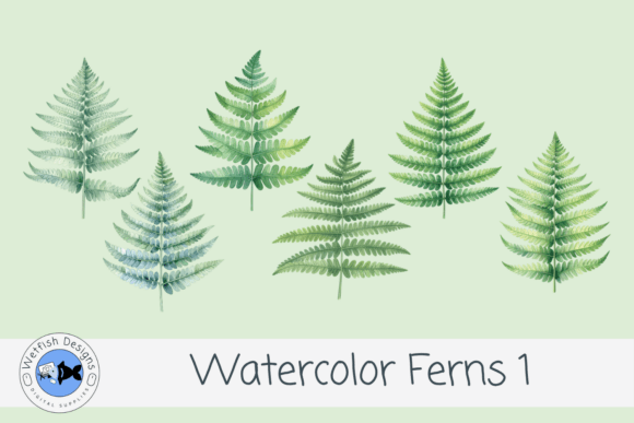 Watercolor PNG Ferns 1