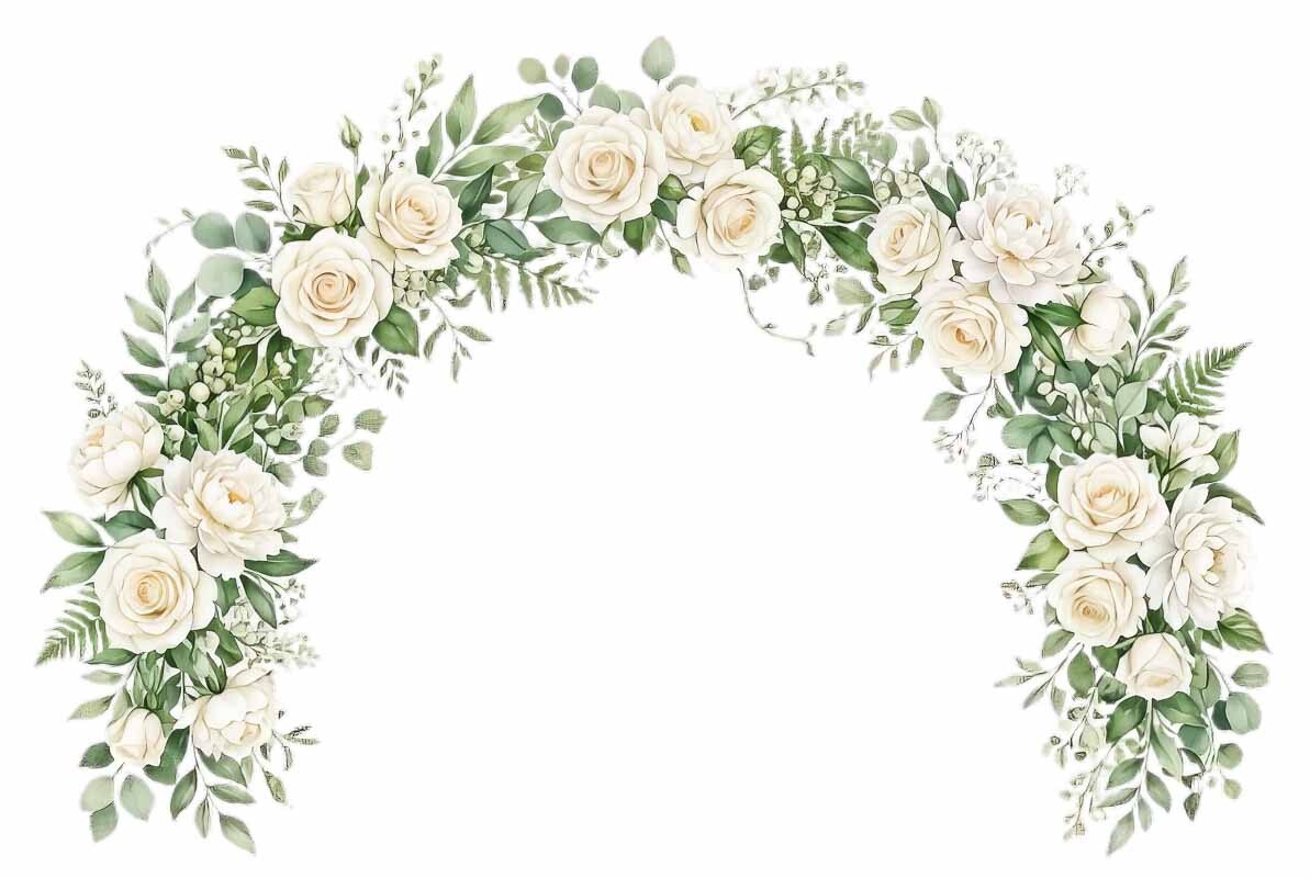 Watercolor Flower Shape, Spring Flowers