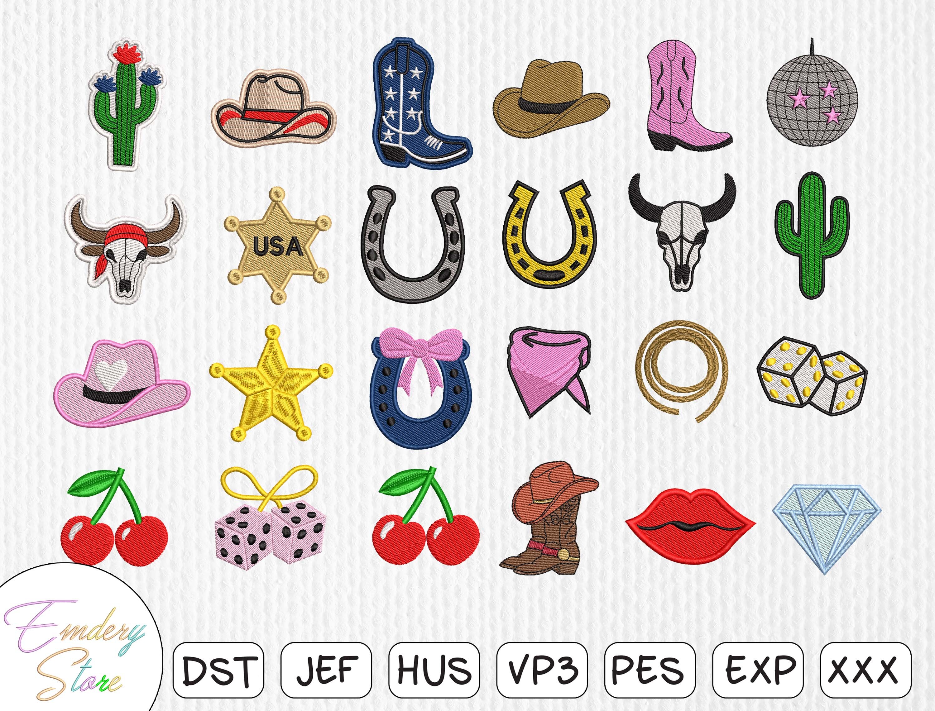 Western Patches Embroidery Design Set