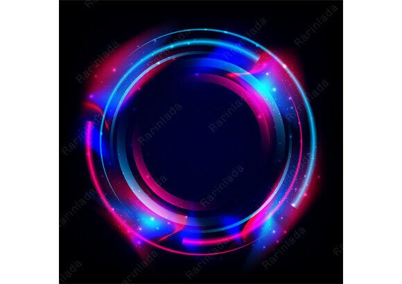 Vibrant Futuristic Neon Glows Circle