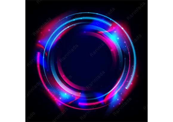 Vibrant Futuristic Neon Glows Circle