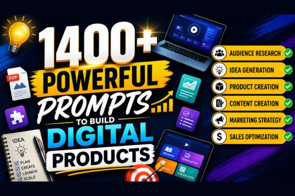 1400+ Prompts to Build Digital Products Grafika Wnętrza KDP Przez Creative Space