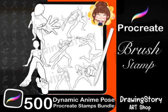 500 Dynamic Anime Pose Stamps