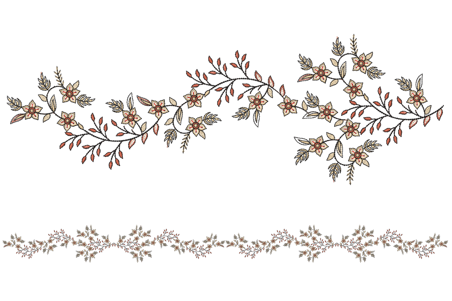 Beautiful Flowers Embroidery Design