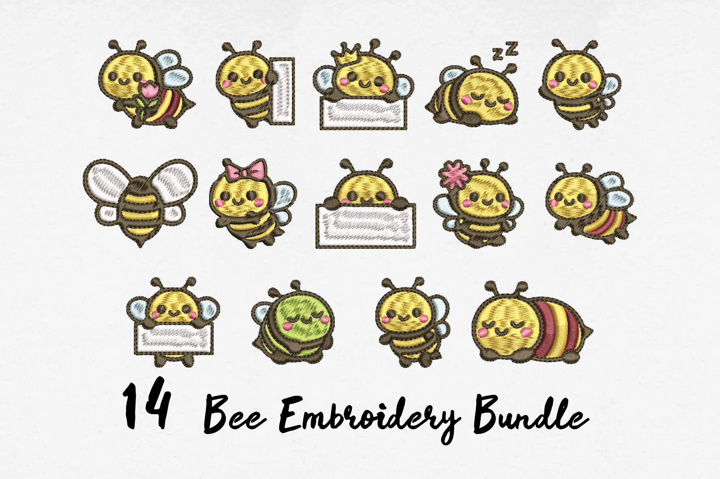 Bee Embroidery Design Bundle