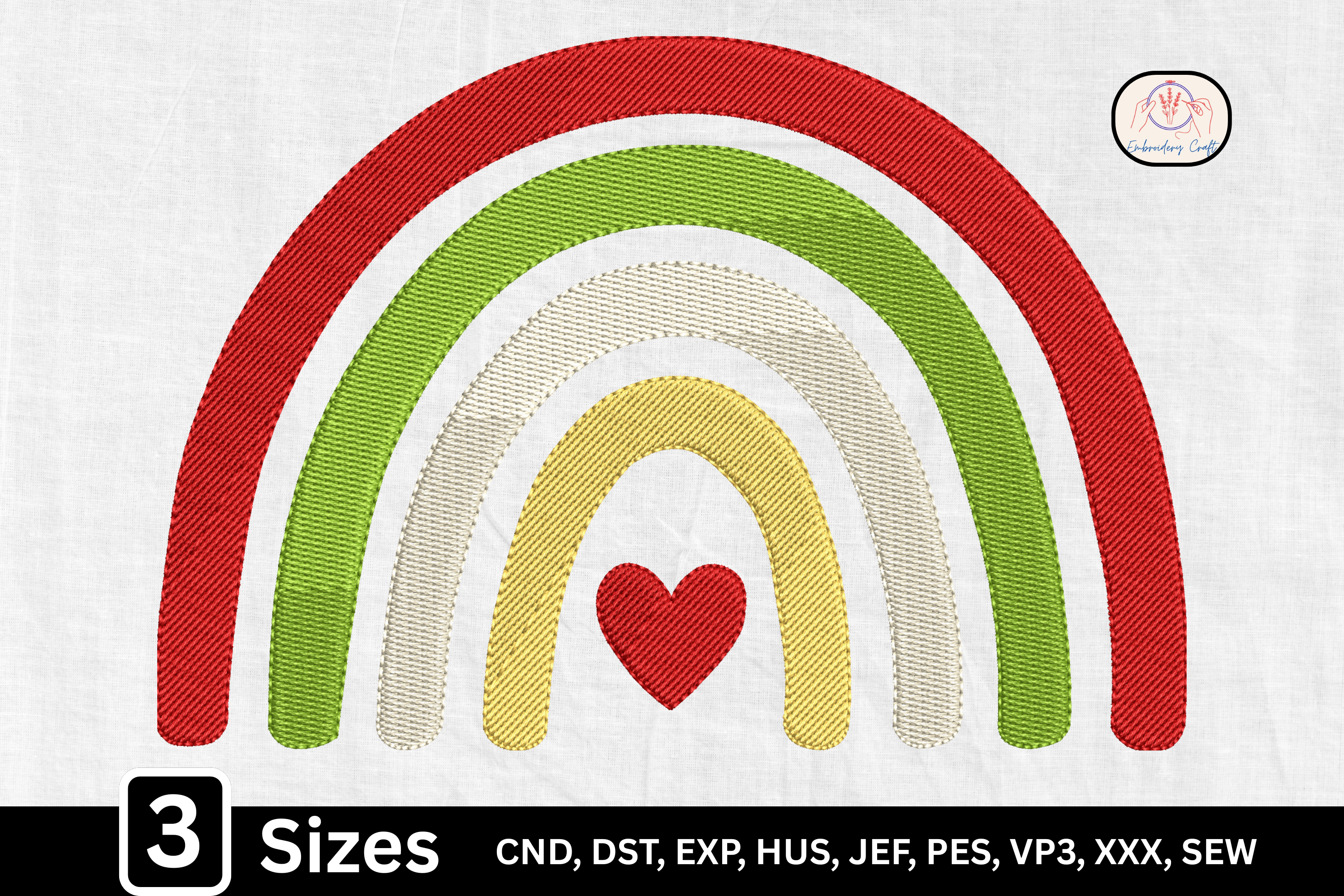 Boho Minimal Rainbow Heart