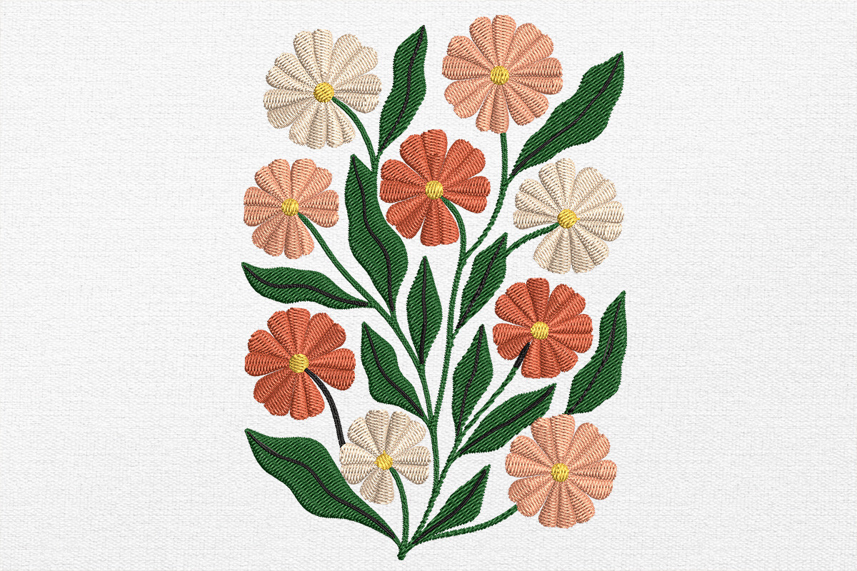 Boho Embroidery Flower Design