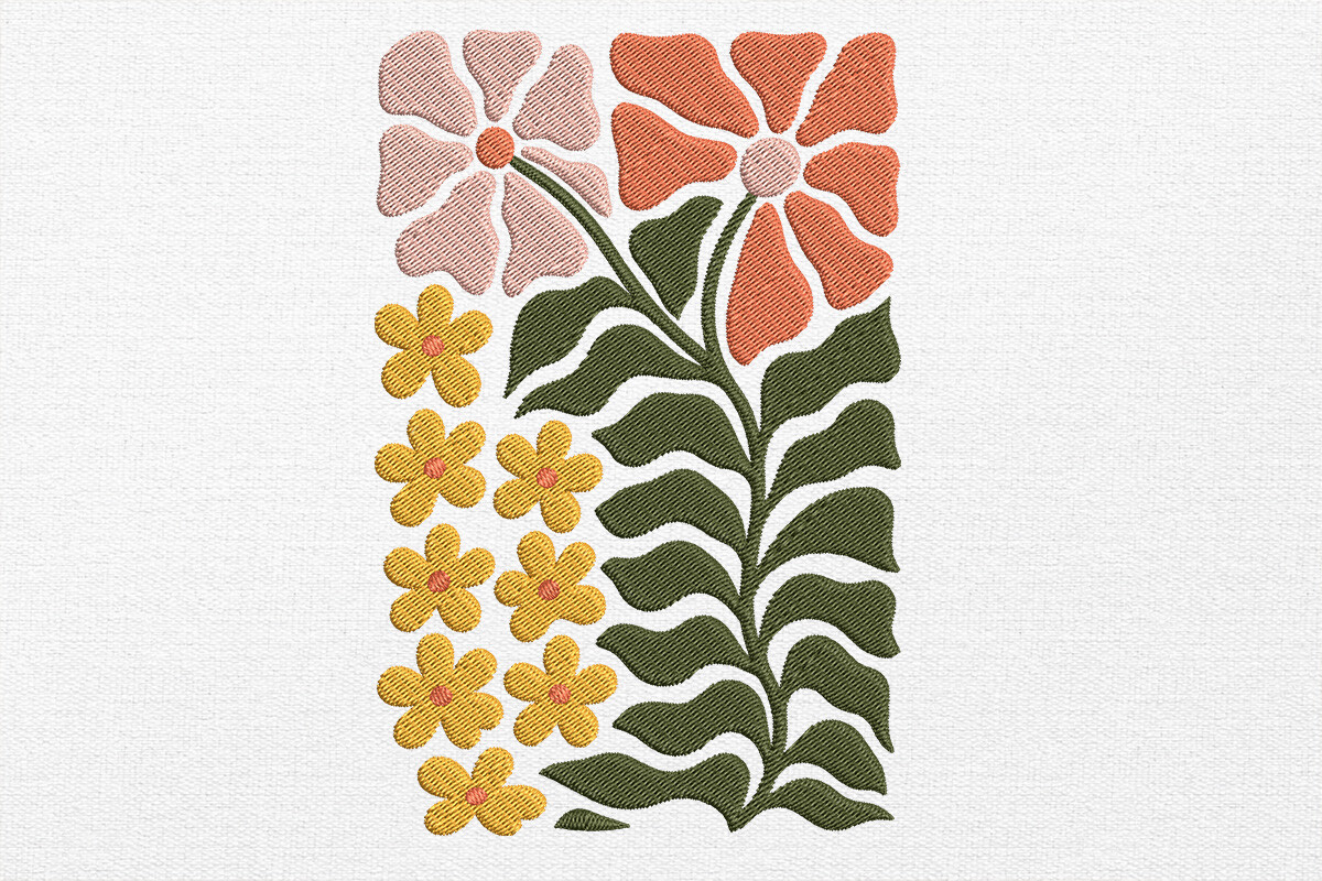 Boho Embroidery Flower Design