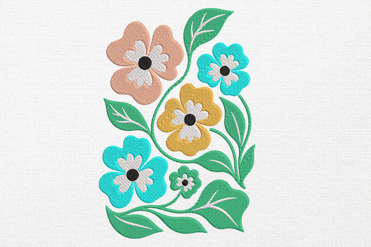 Boho Embroidery Flower Design