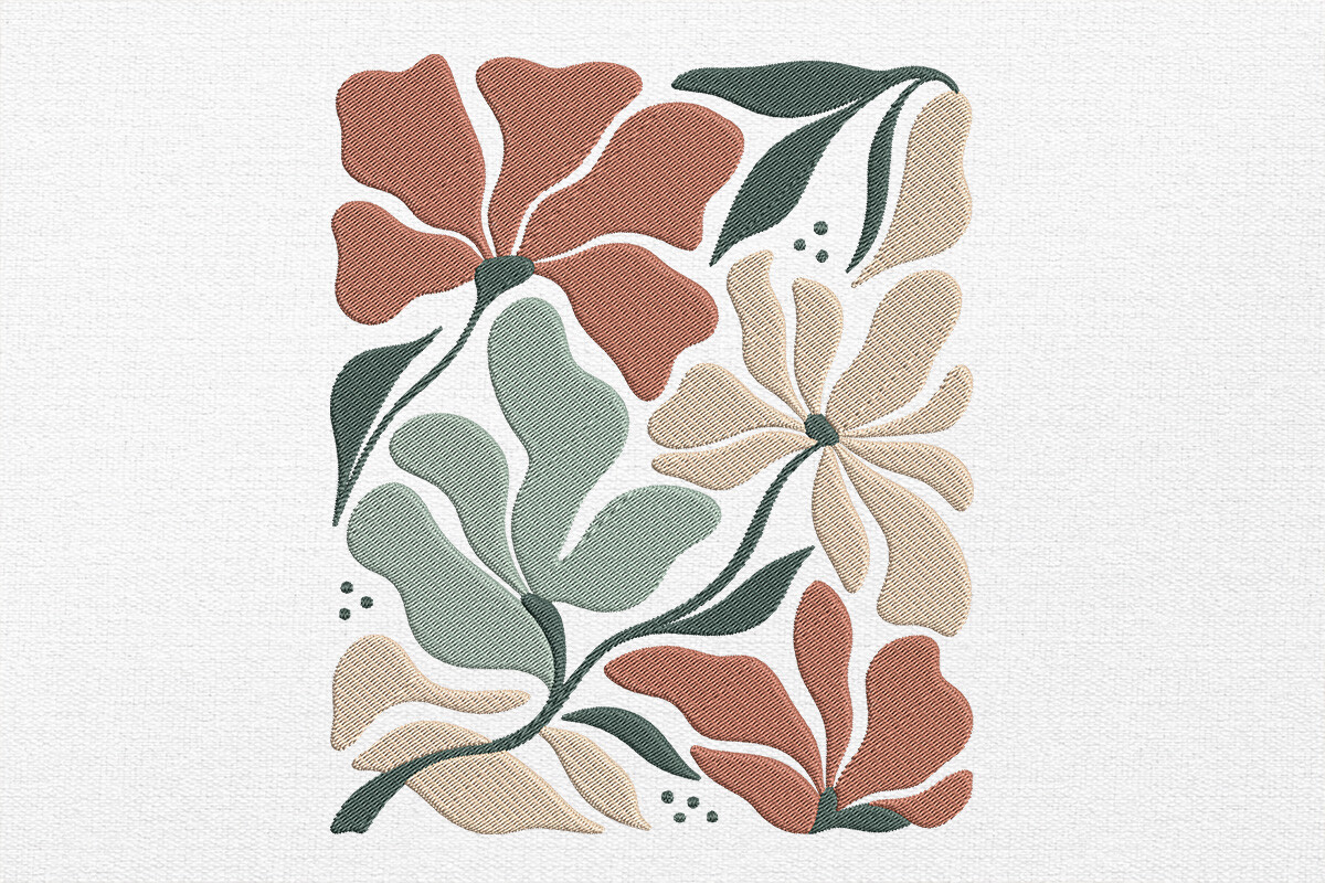 Boho Floral Embroidery Design