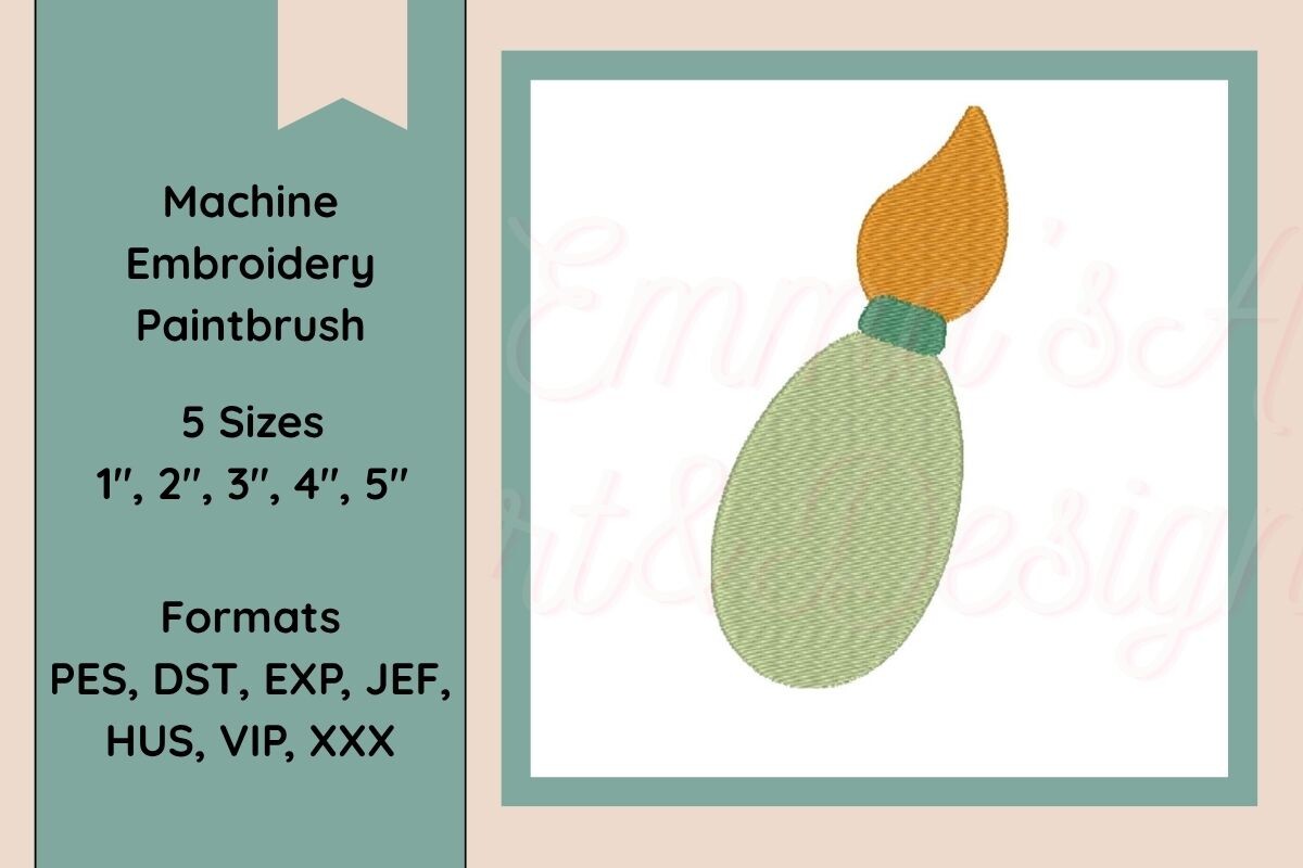 Child Paintbrush Embroidery Design