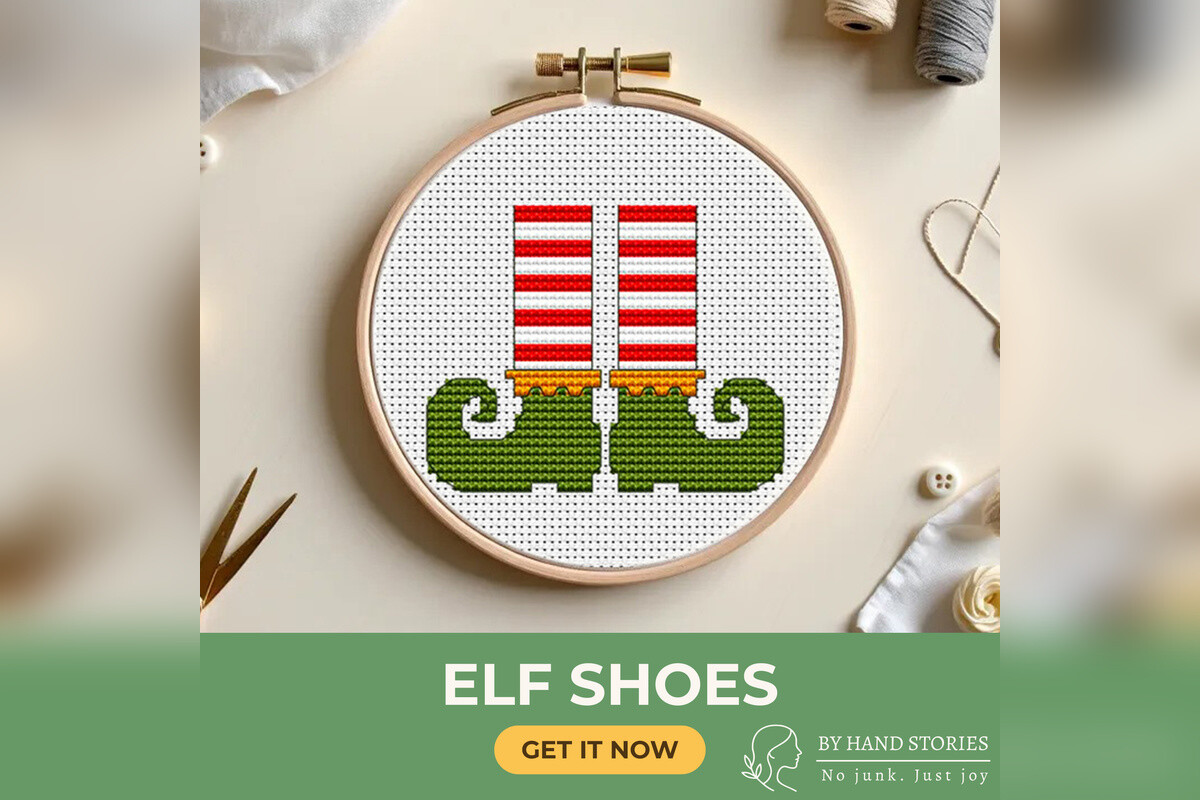 Elf Shoes Cross Stitch Pattern PDF