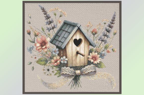 Floral Birdhouse Charm