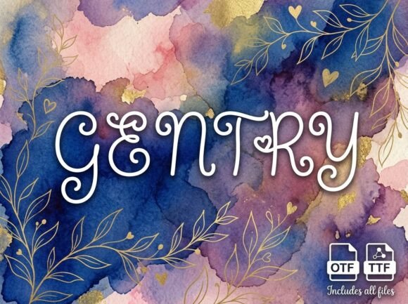 Gentry Font PNG with transparent background - Preview 2
