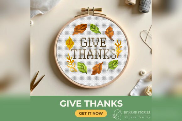 Give Thanks Cross Stitch Pattern PDF