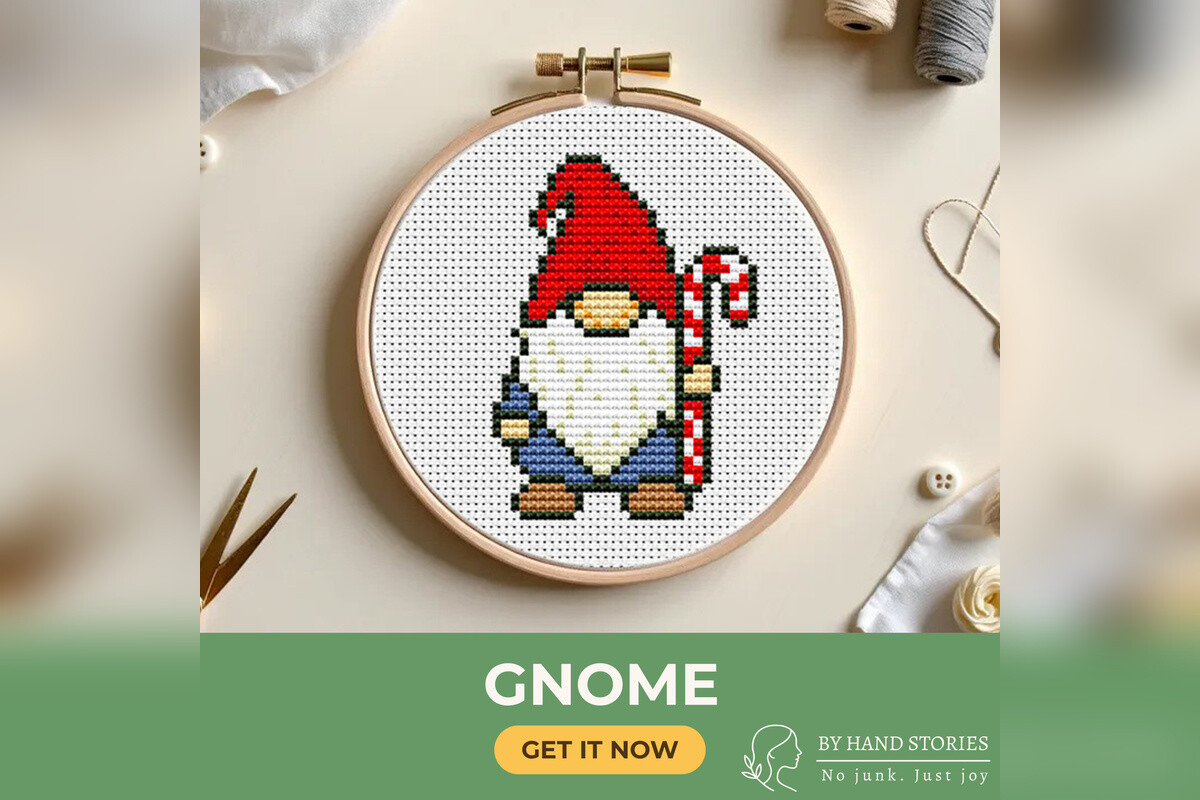 Gnome Cross Stitch Pattern PDF