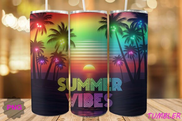 Neon Summer Vibes Tumbler Wrap