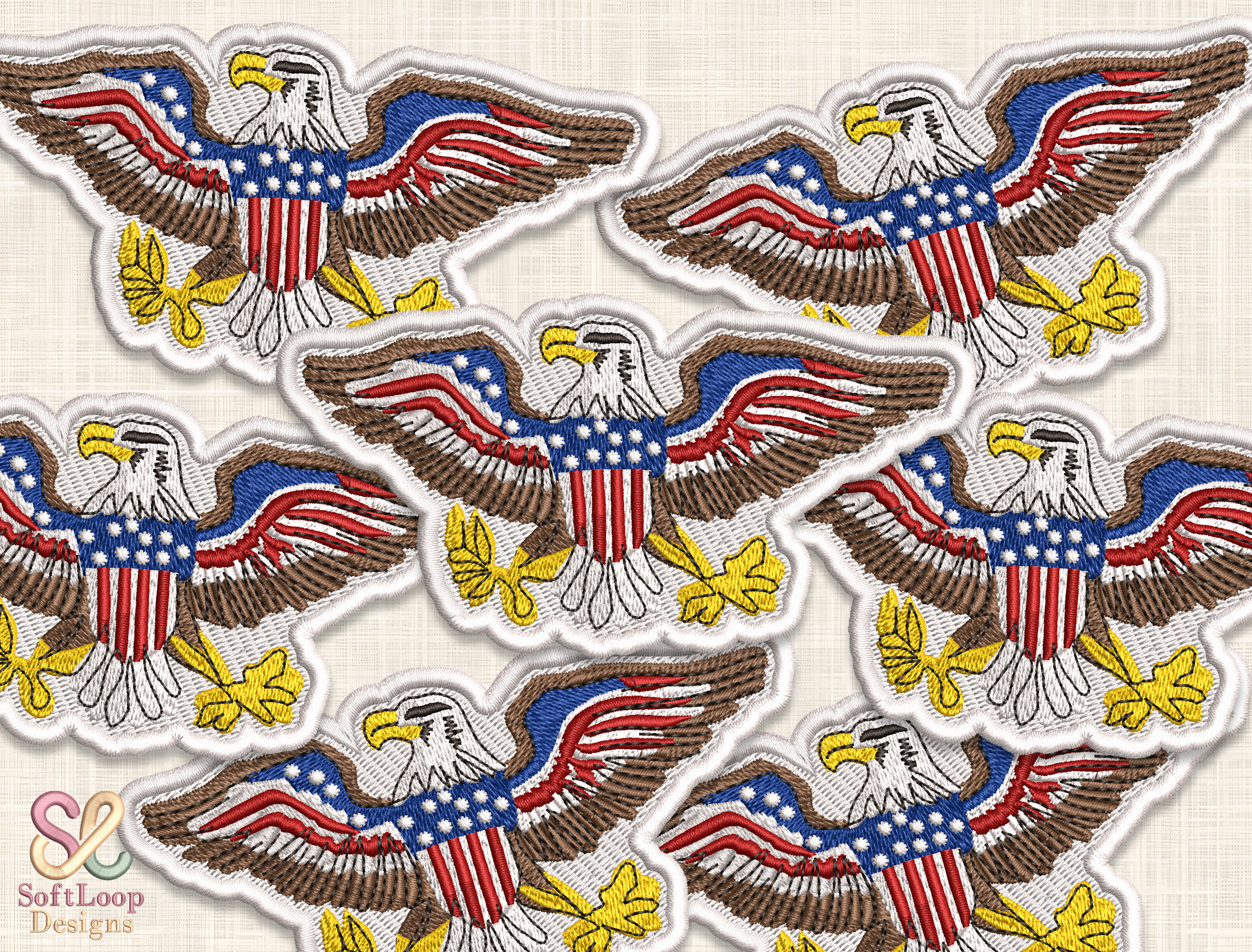 PATRIOTIC AMERICAN Patch Embroidery