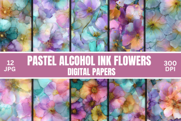 Pastel Alcohol Ink Flowers Backgrounds Illustration Fonds d'Écran Par Creative River